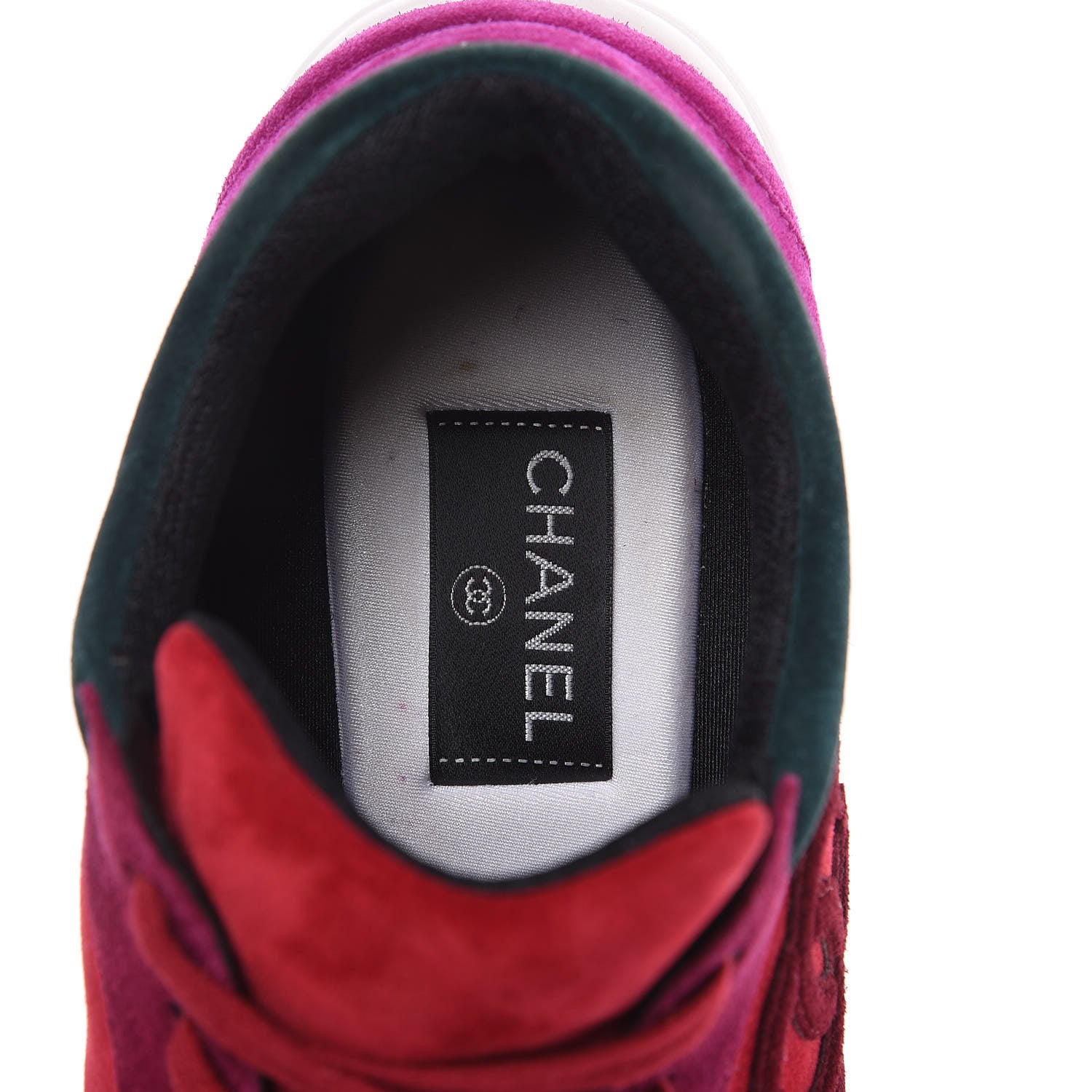 Chanel Suede Calfskin CC Sneakers 42 Burgundy Red 8 of 12