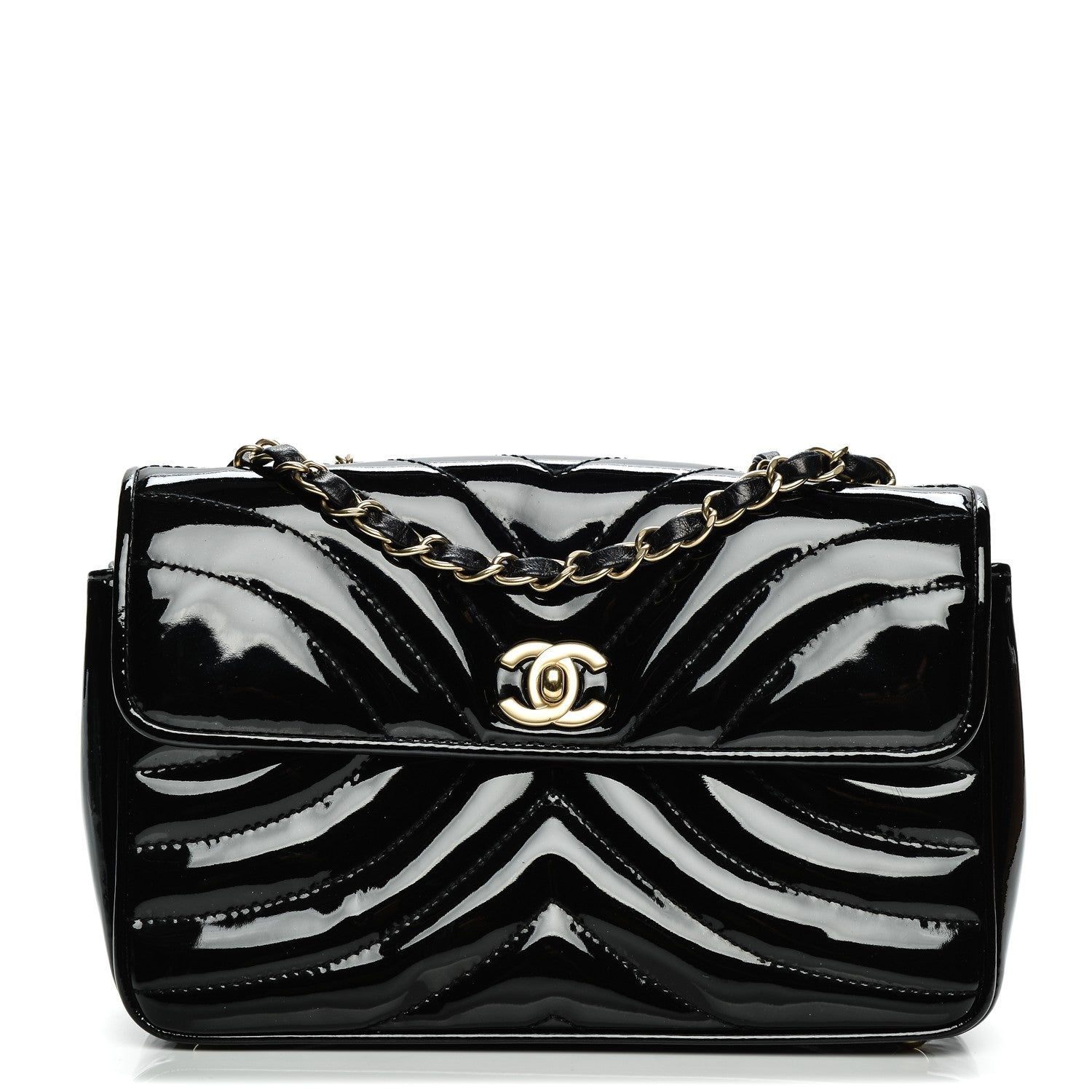 Chanel Patent Small Chevron Single Flap Black 1 of 7