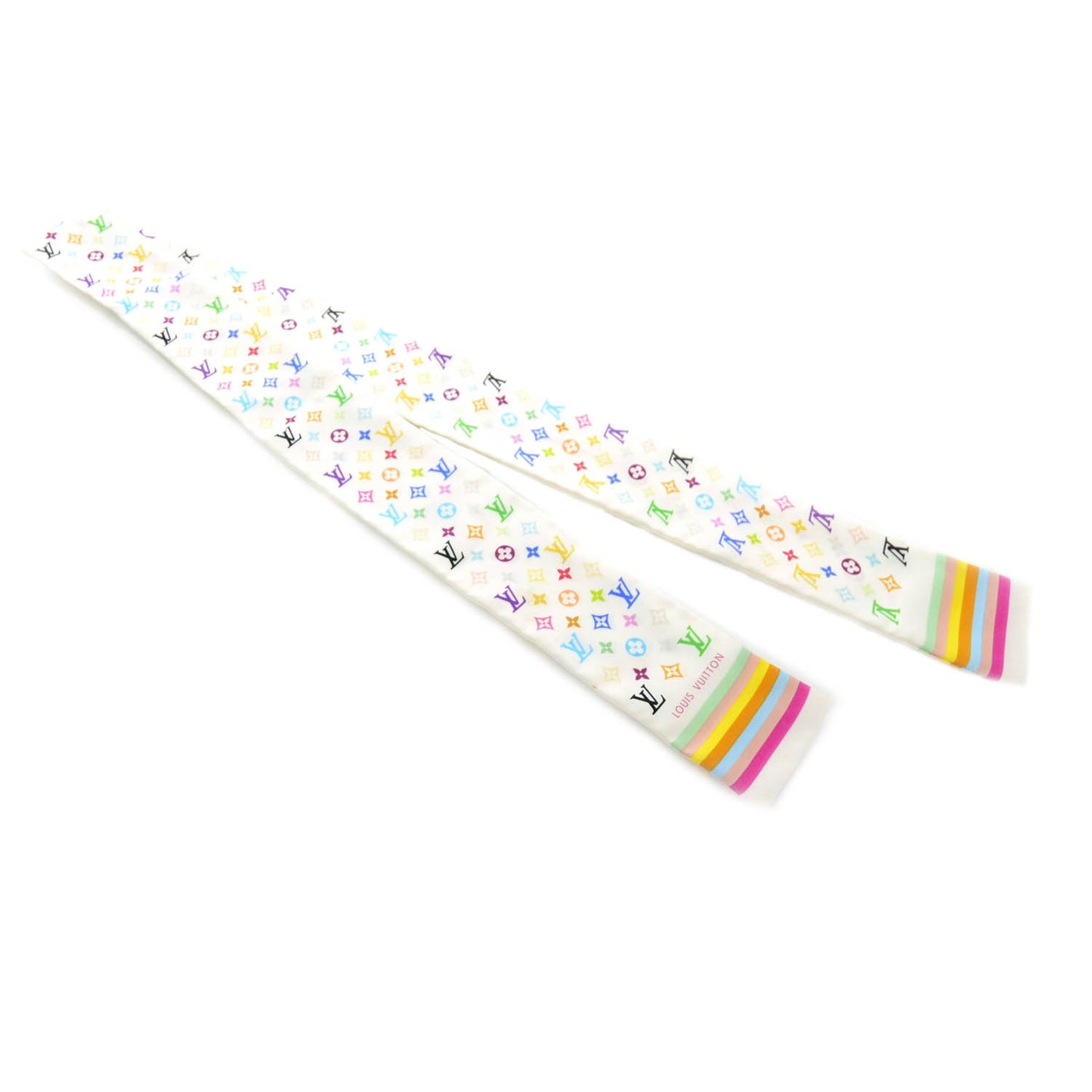 Silk Monogram Multicolor Bandeau White