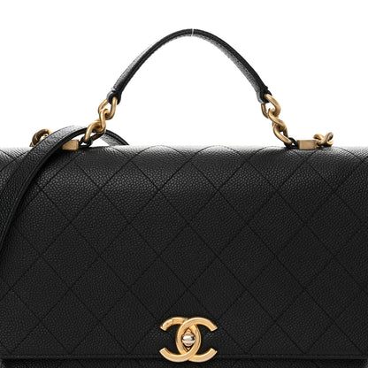 Chanel Grained Calfskin Stitched Flap Black 8 of 16