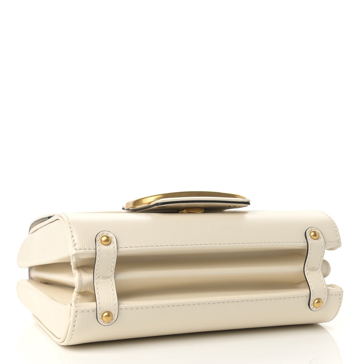 Grainy Calfskin VLogo Stud Sign Shoulder Bag Light Ivory