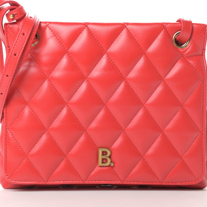 Balenciaga Nappa Calfskin Quilted Medium Touch B Shoulder Bag Bright Red 8 of 11