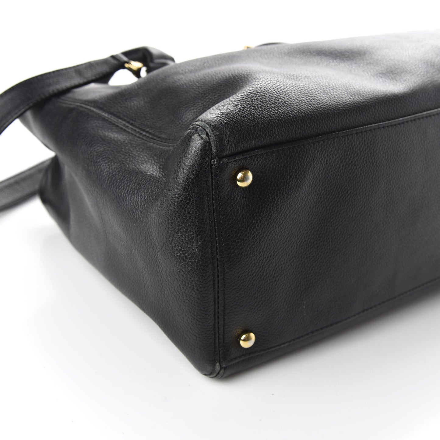Calfskin Cerf Executive Shopper Tote Black