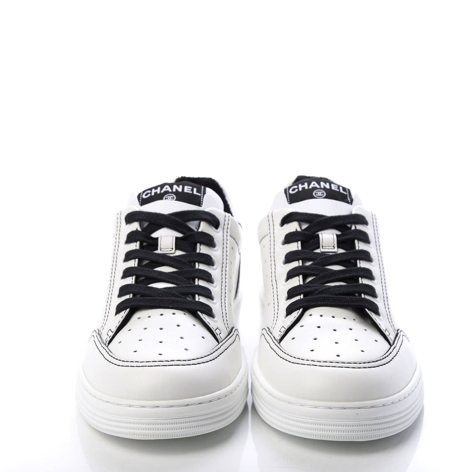 Chanel Calfskin Womens Logo Sneakers 38 White 2 of 11