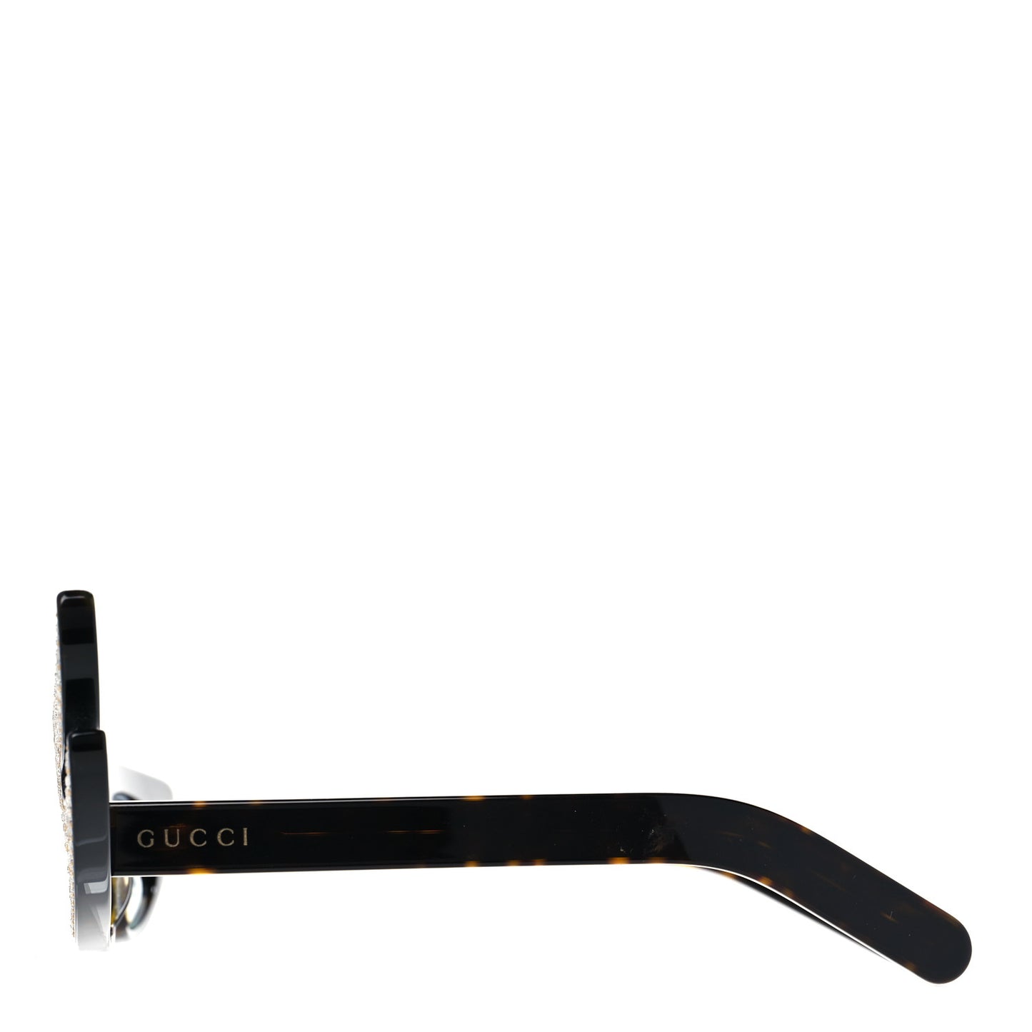 Acetate Asymmetrical Crystal Sunglasses GG0240S Havanna