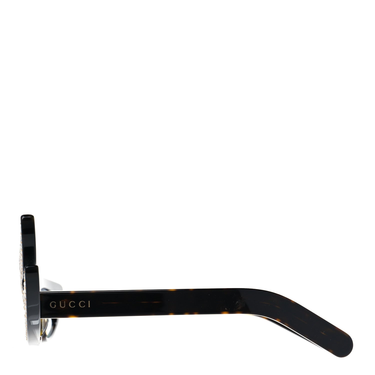 Gucci Acetate Asymmetrical Crystal Sunglasses GG0240S Havanna 2 of 10