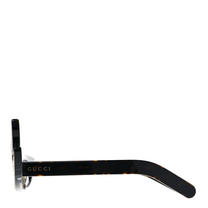 Gucci Acetate Asymmetrical Crystal Sunglasses GG0240S Havanna 2 of 10