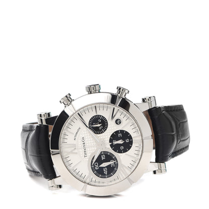 Tiffany Stainless Steel Alligator 42mm Atlas Chronograph Automatic Watch 2 of 8