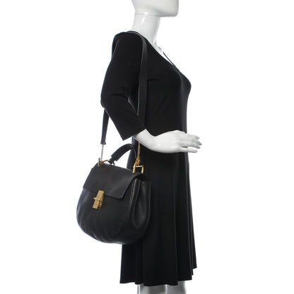 Chloe Grained Lambskin Large Drew Shoulder Bag Black 2 of 8