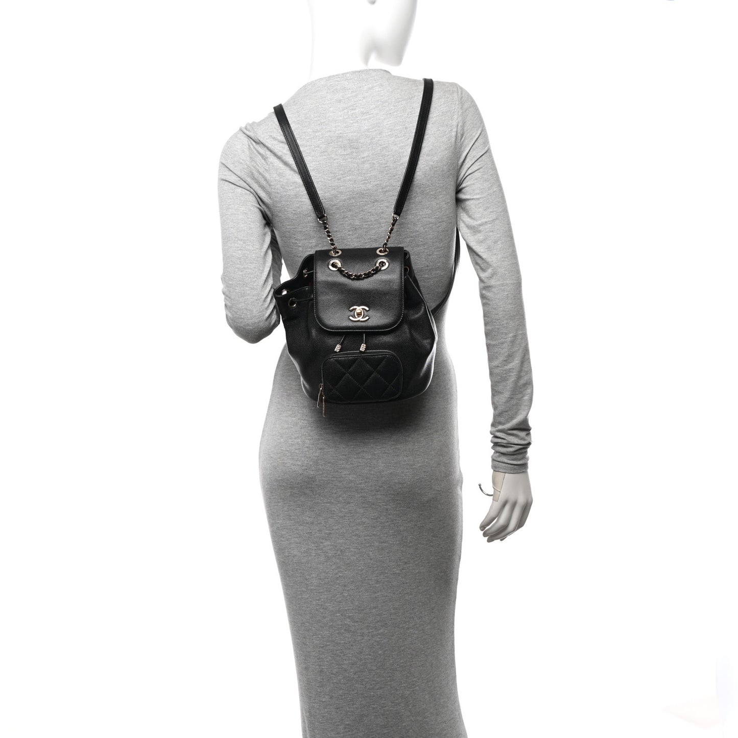 Caviar Quilted Mini Business Affinity Backpack Black