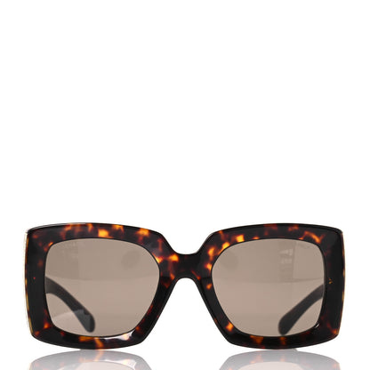 Chanel Acetate Rectangle Sunglasses 5435-A Tortoise 2 of 7