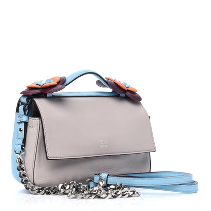 Fendi Vitello Dolce Bi-Color Micro Double Baguette Turchese Pallido Grigio Polvere 2 of 5