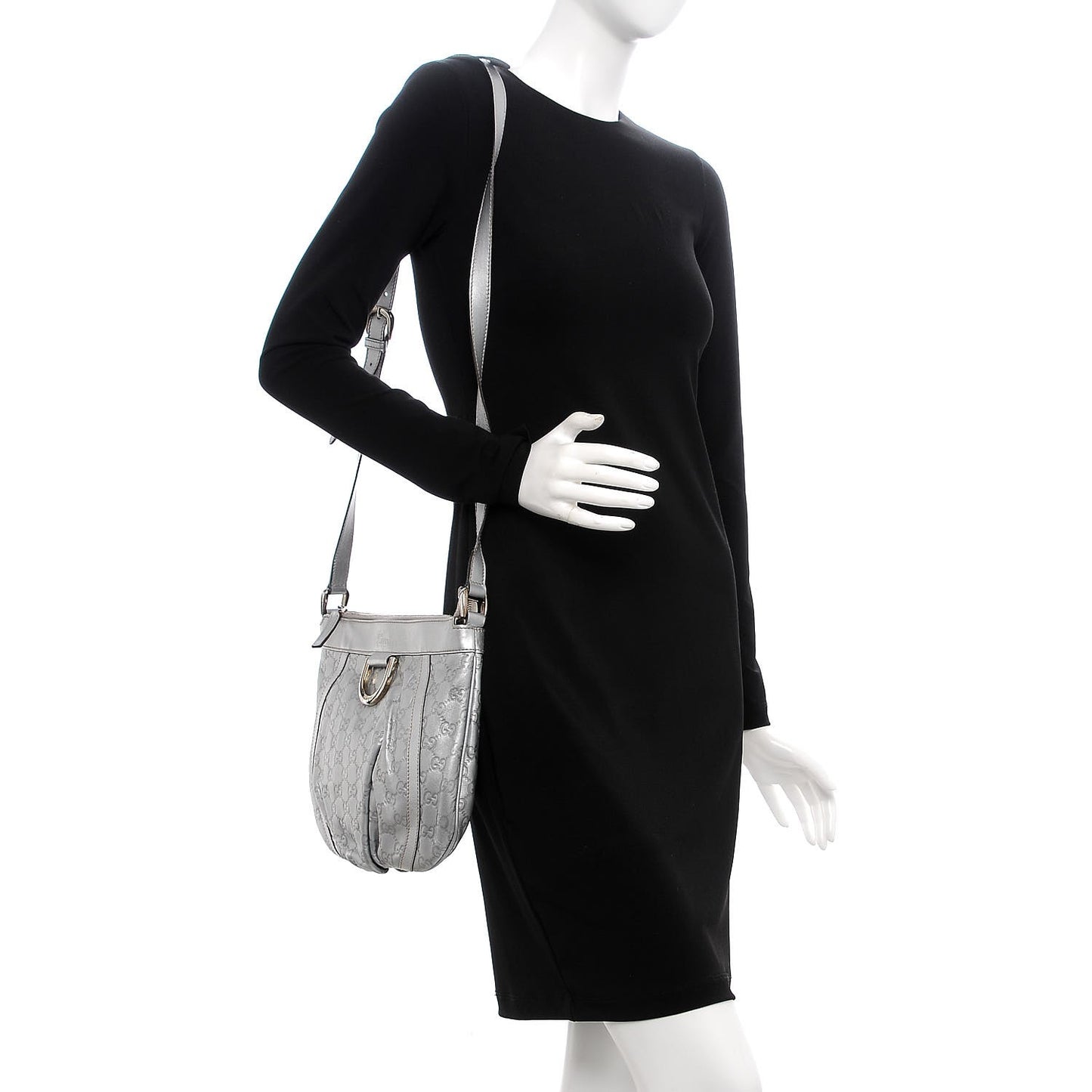Guccissima Small D Gold Ring Messenger Silver
