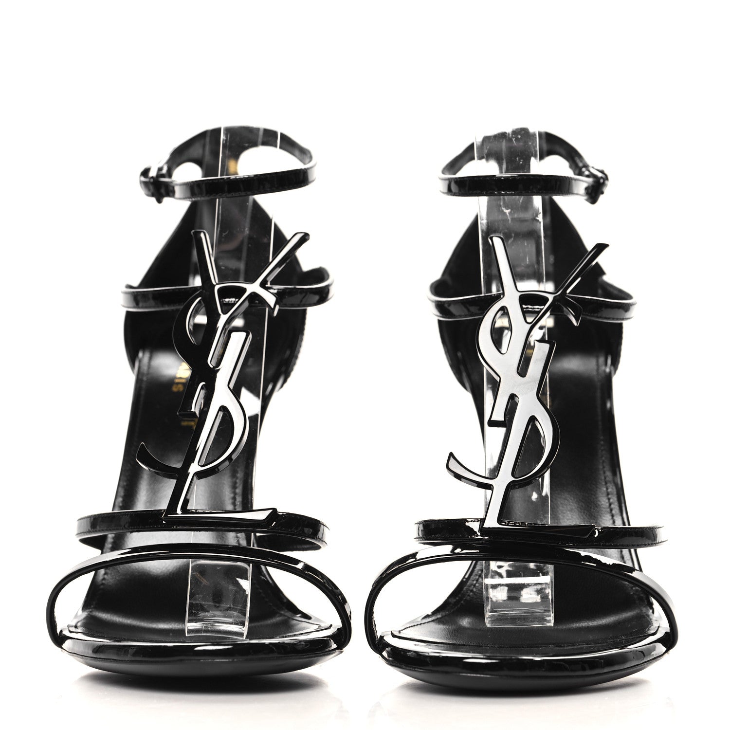 Saint Laurent Patent Cassandra 100 Sandals 38 Black 3 of 9