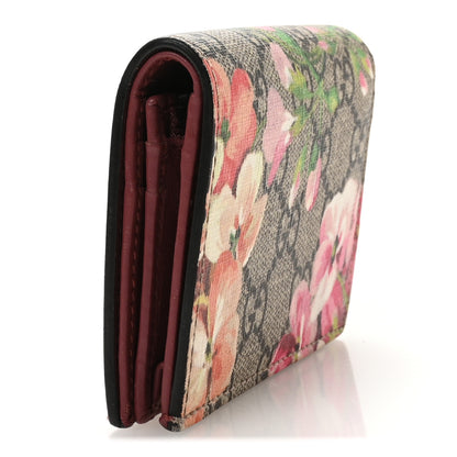 Gucci GG Supreme Monogram Blooms Card Case Wallet Beige Multicolor Dry Rose 3 of 8