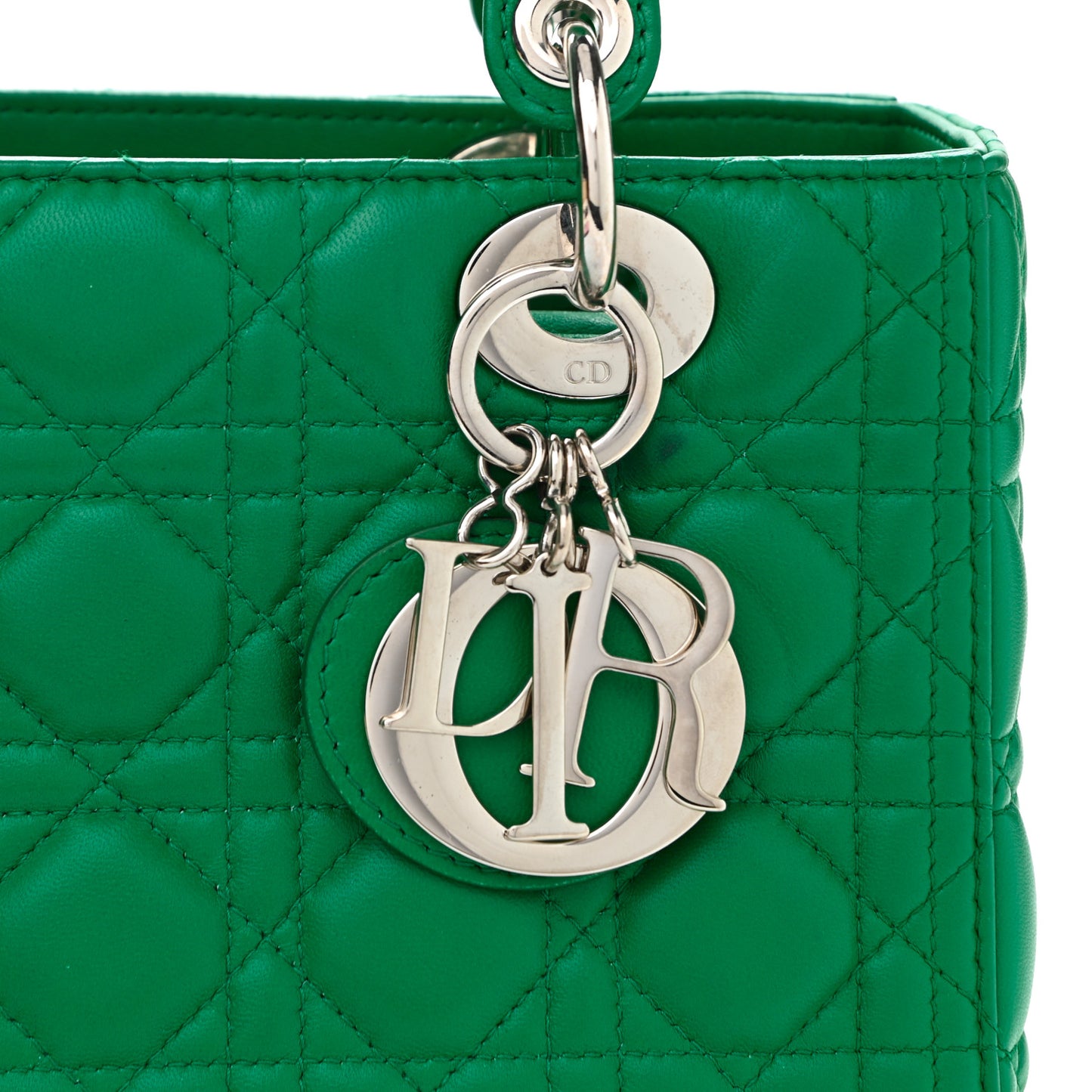 Lambskin Cannage Medium Lady Dior Green
