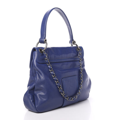 Chanel Glazed Caviar Coco Rider Flap Hobo Navy Blue 3 of 10