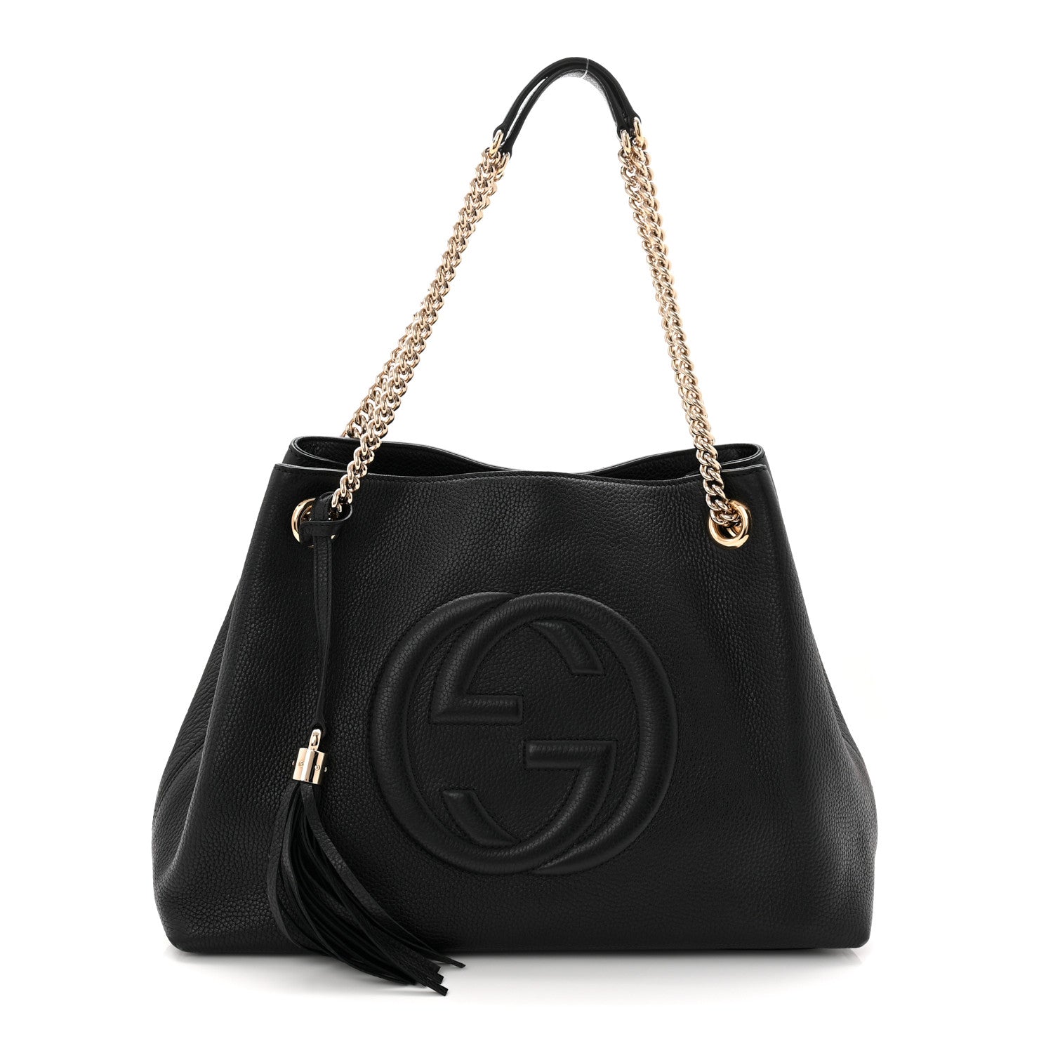 Gucci Pebbled Calfskin Medium Soho Chain Shoulder Bag Black 1 of 11