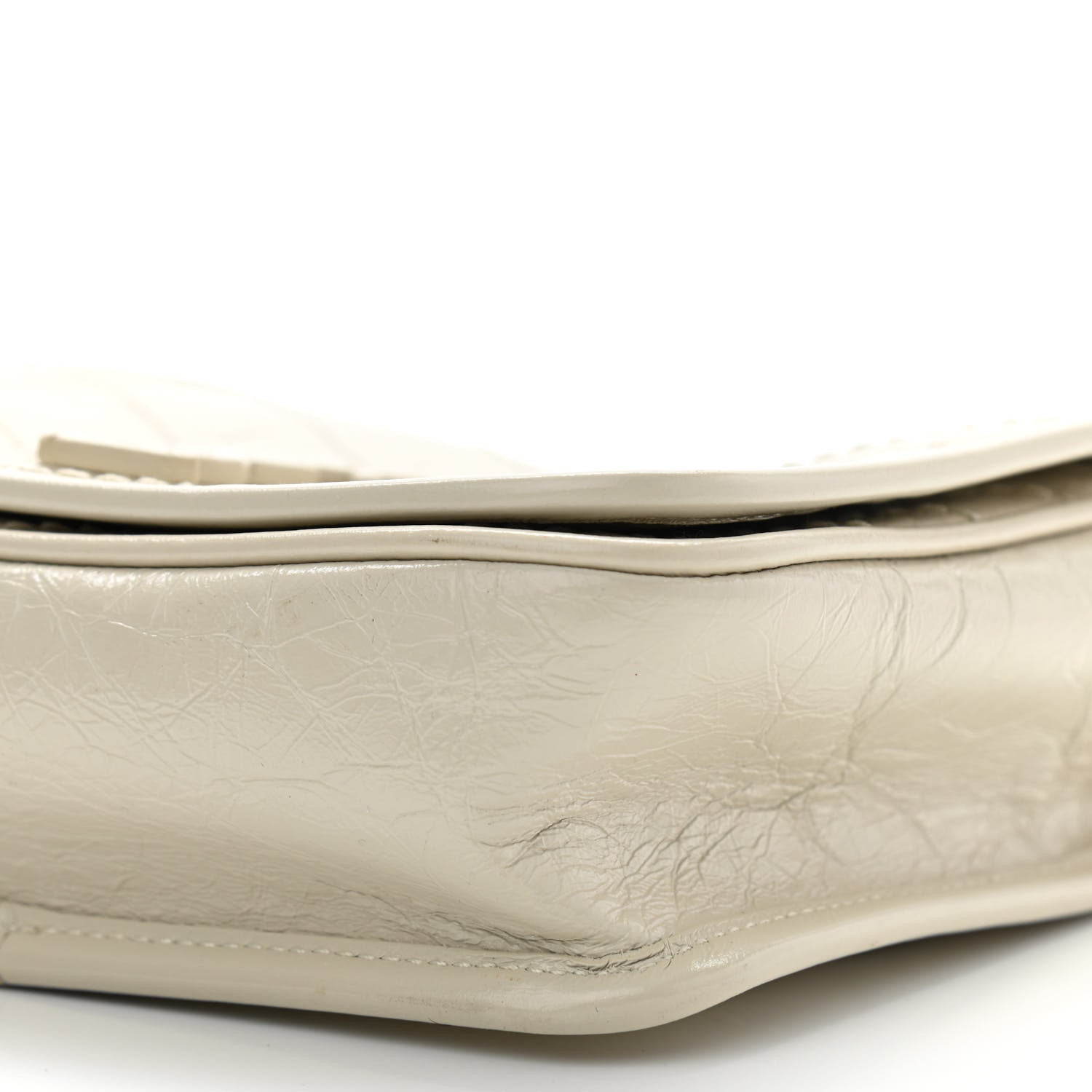 Saint Laurent Crinkled Calfskin Matelasse Monogram Niki Chain Wallet Crema Soft 6 of 14