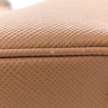 Prada Saffiano Cuir Bi-Color Medium Double Bag Caramel Marmo 12 of 13