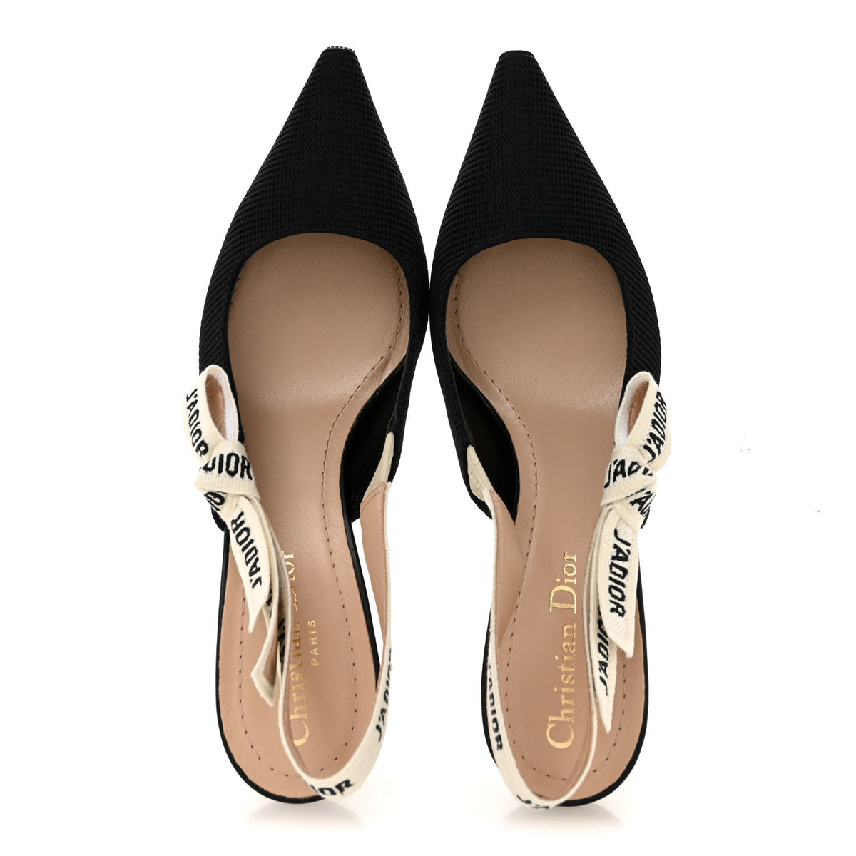 Technical Canvas Ribbon J Adior Slingback 65mm Pumps 37.5 Black