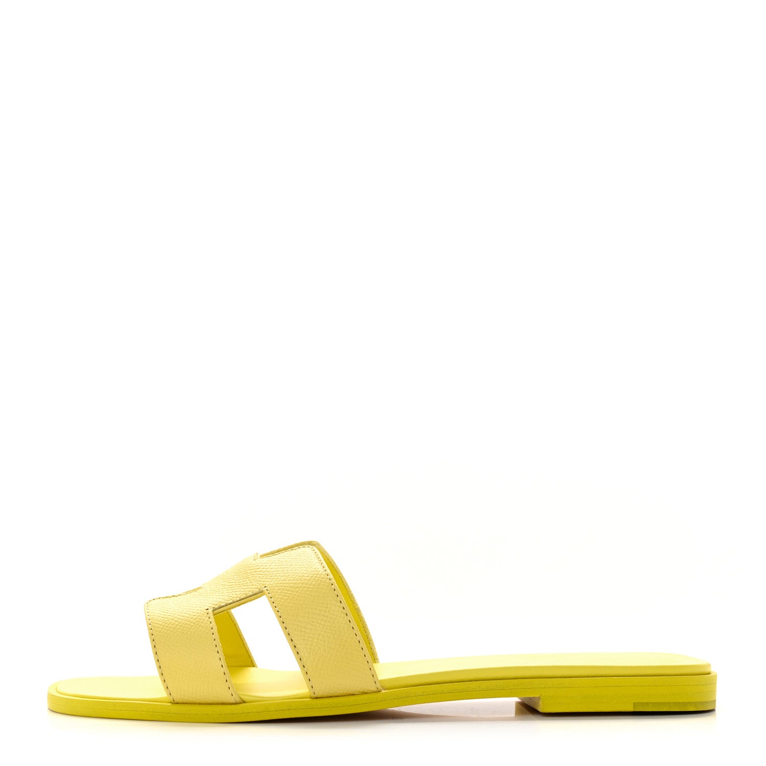 Hermes Epsom Oran Sandals 38 Jaune Pollen 1 of 8