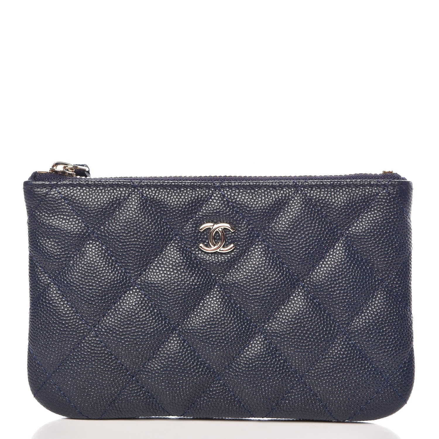 Chanel Caviar Quilted Small Cosmetic Case Navy 1 of 8