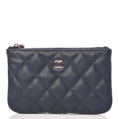 Chanel Caviar Quilted Small Cosmetic Case Navy 1 of 8