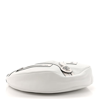 Versace Calfskin Medium Repeat Zip Hobo Optical White 4 of 9