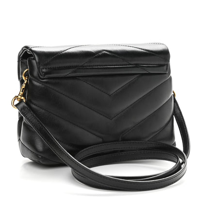 Saint Laurent Calfskin Y Quilted Monogram Toy Loulou Crossbody Bag Black 3 of 12