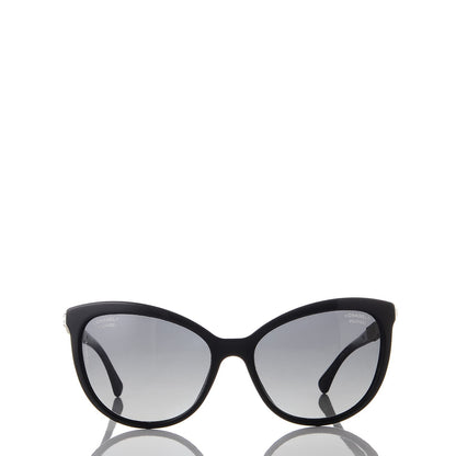 Chanel Crystal Baguette Polarized Cat Eye Bijou Sunglasses 5307-B Black 2 of 8