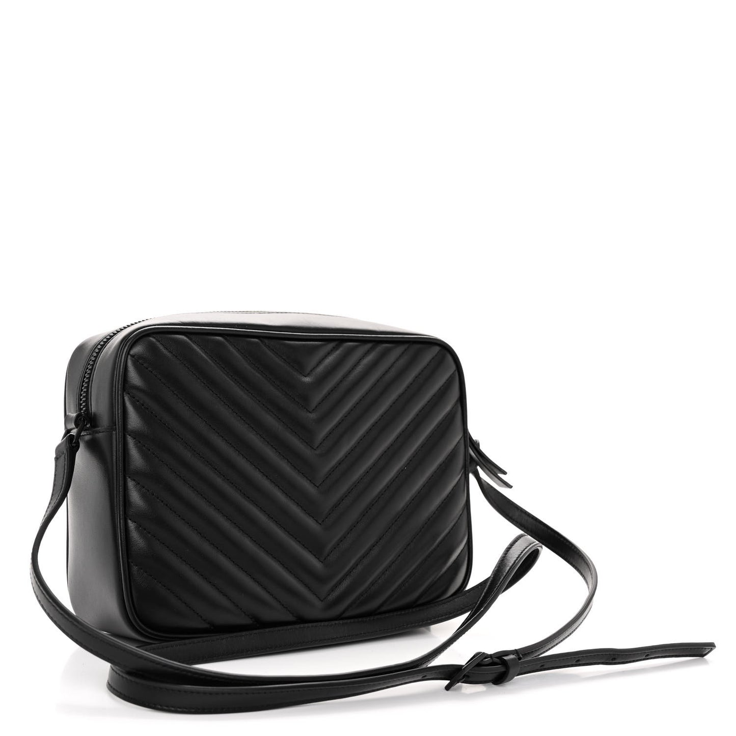 Calfskin Matelasse Monogram Monochrome Lou Camera Bag Black