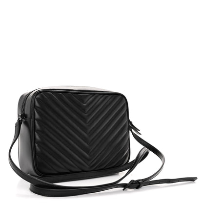 Saint Laurent Calfskin Matelasse Monogram Monochrome Lou Camera Bag Black 3 of 9