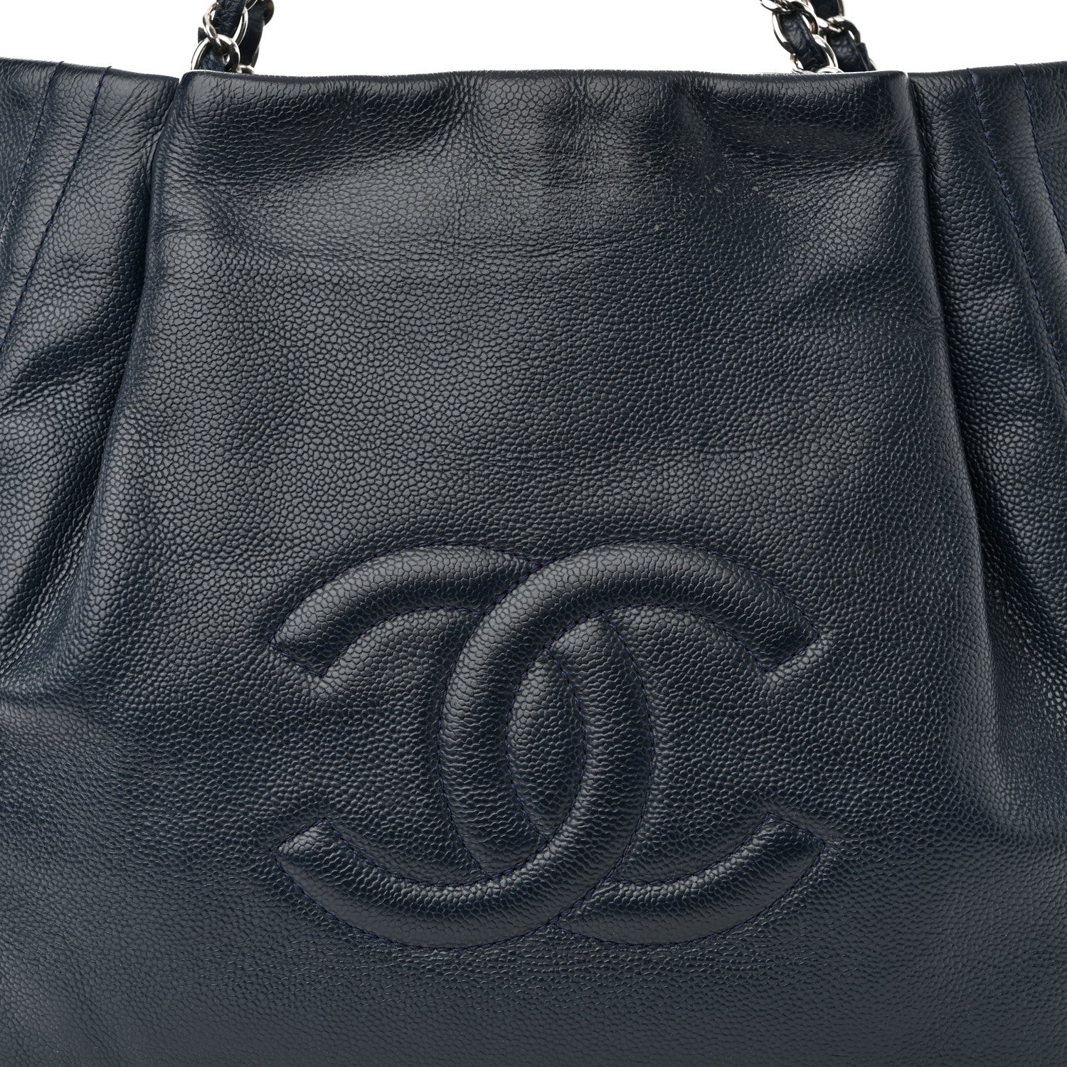 Chanel Caviar CC Timeless Shopping Tote Navy 9 of 14