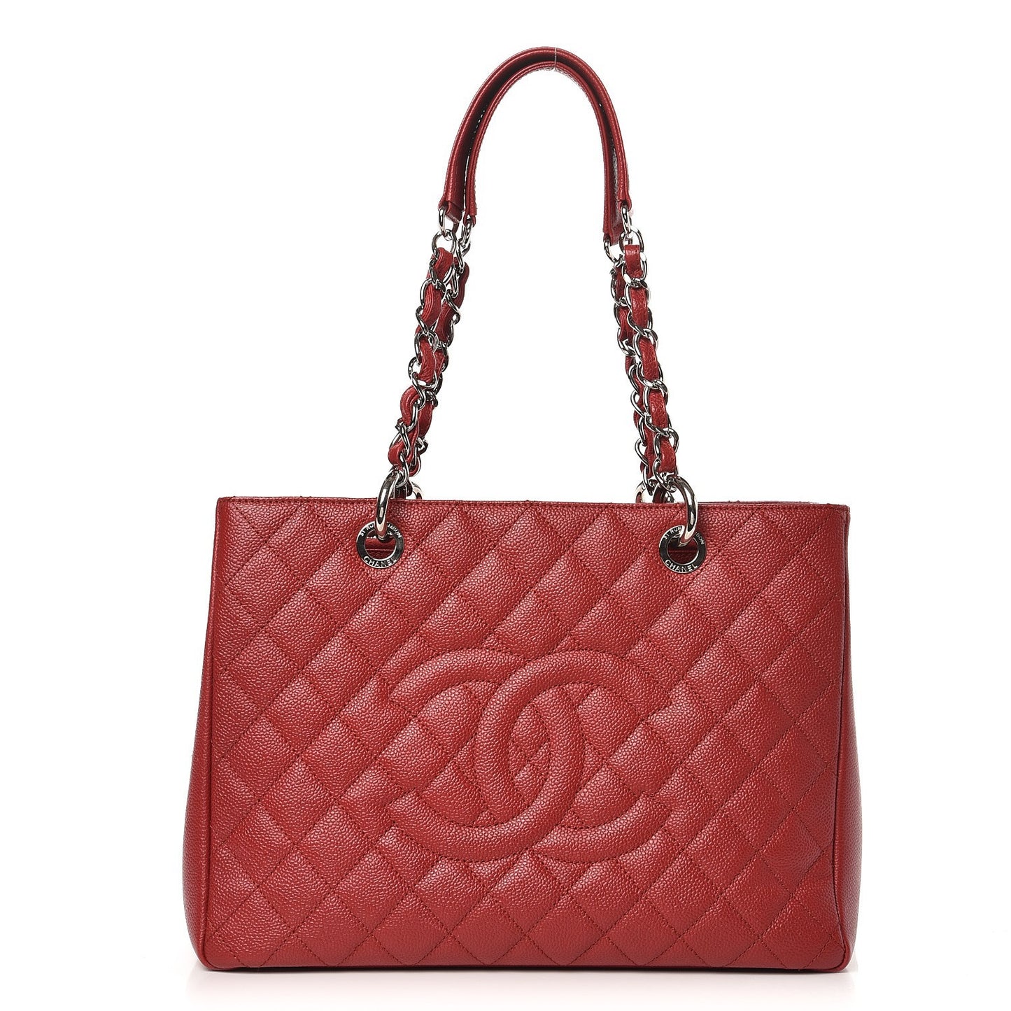 Caviar Quilted Grand Shopping Tote GST Red