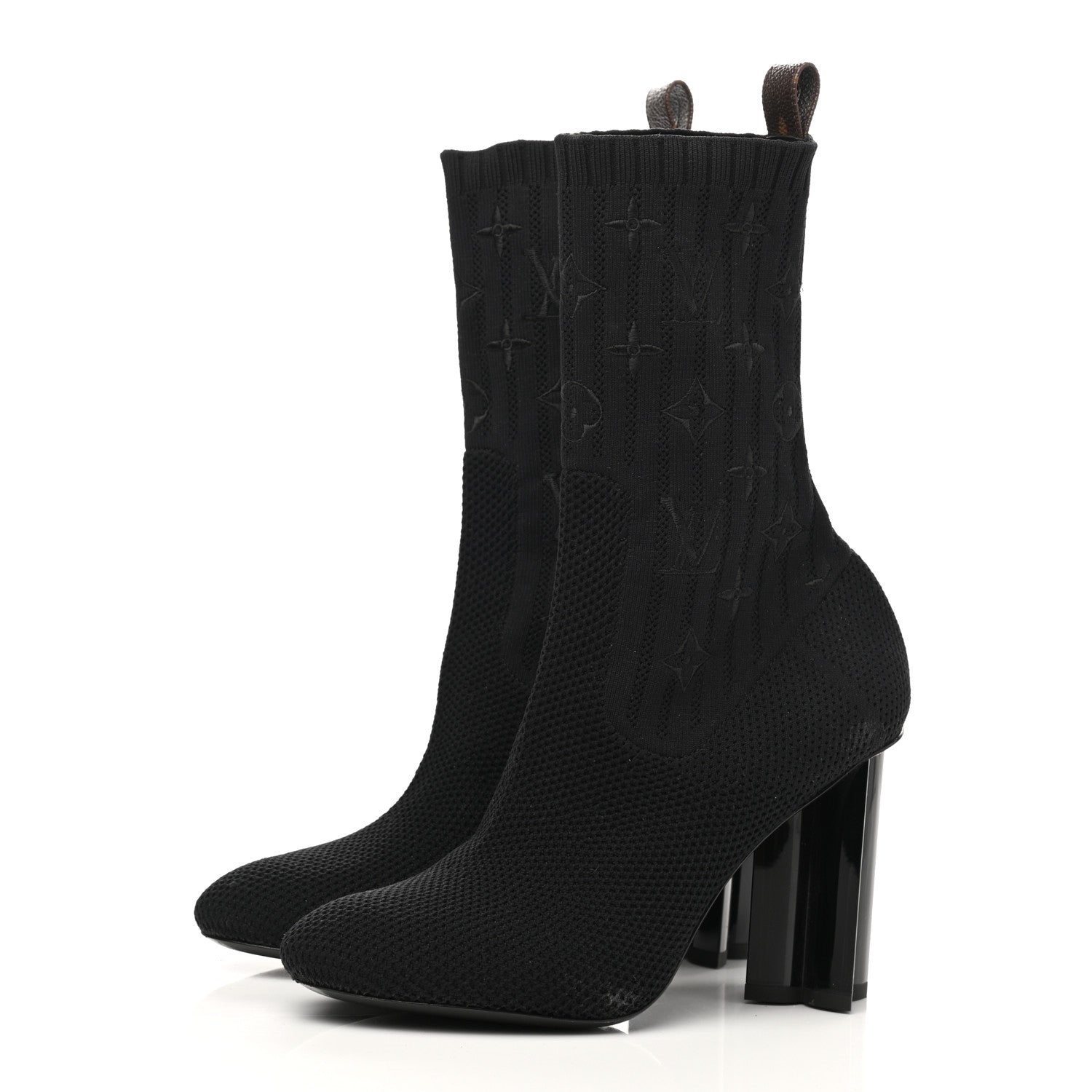 Louis Vuitton Monogram Stretch Fabric Silhouette Ankle Boots 36 Black 3 of 11