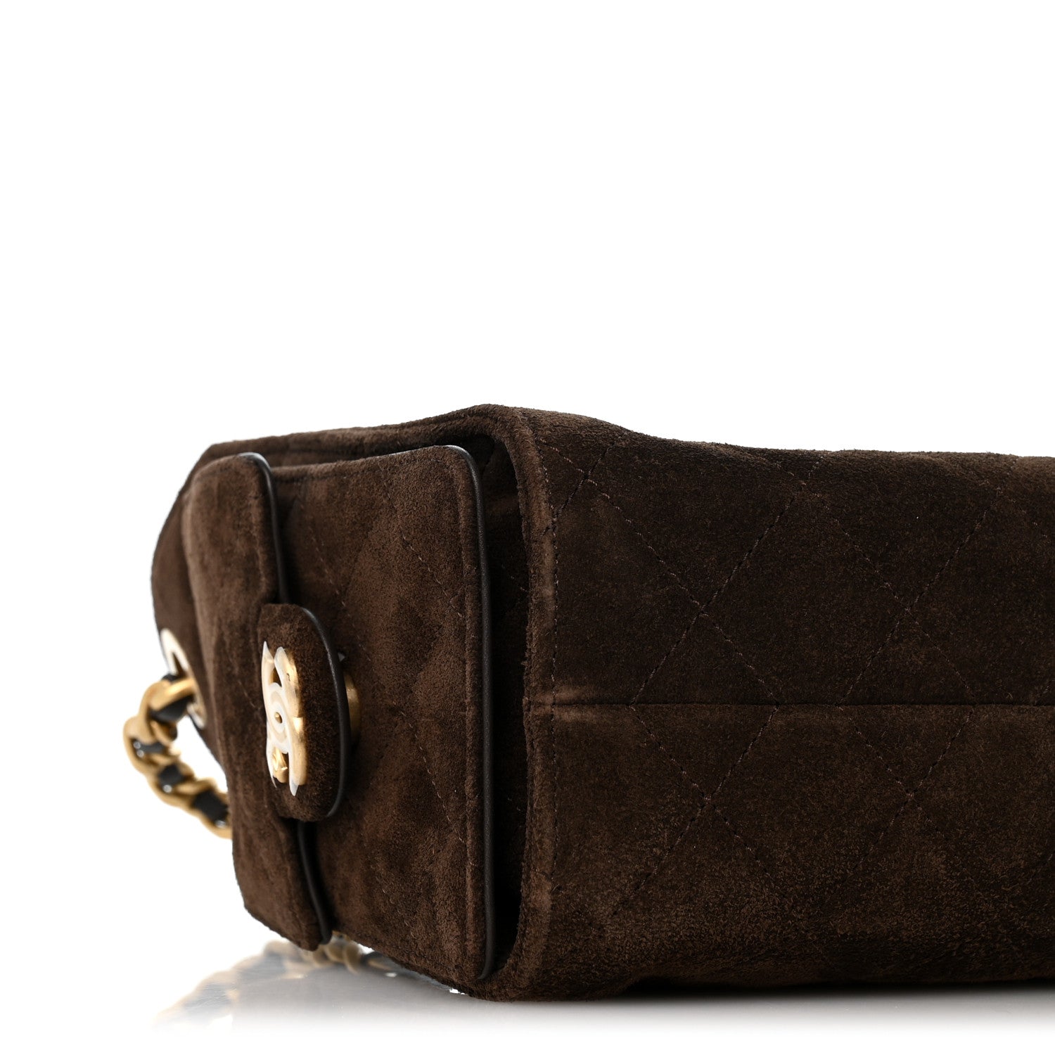 Chanel Suede Quilted Mini Chanel 25 Handbag Dark Brown 9 of 10