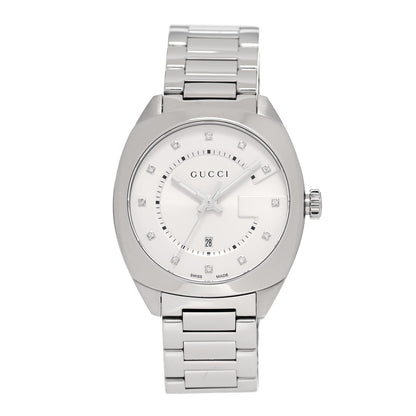 Gucci Stainless Steel Diamond 37mm G-Timeless Quartz Watch White 1 of 5