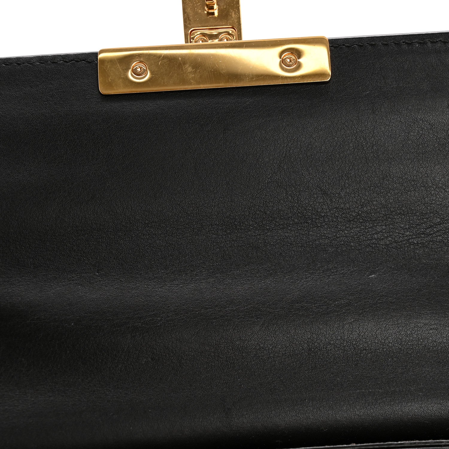 Gucci GG Supreme Monogram Calfskin Small Padlock Shoulder Bag Beige Black Cuir 12 of 13
