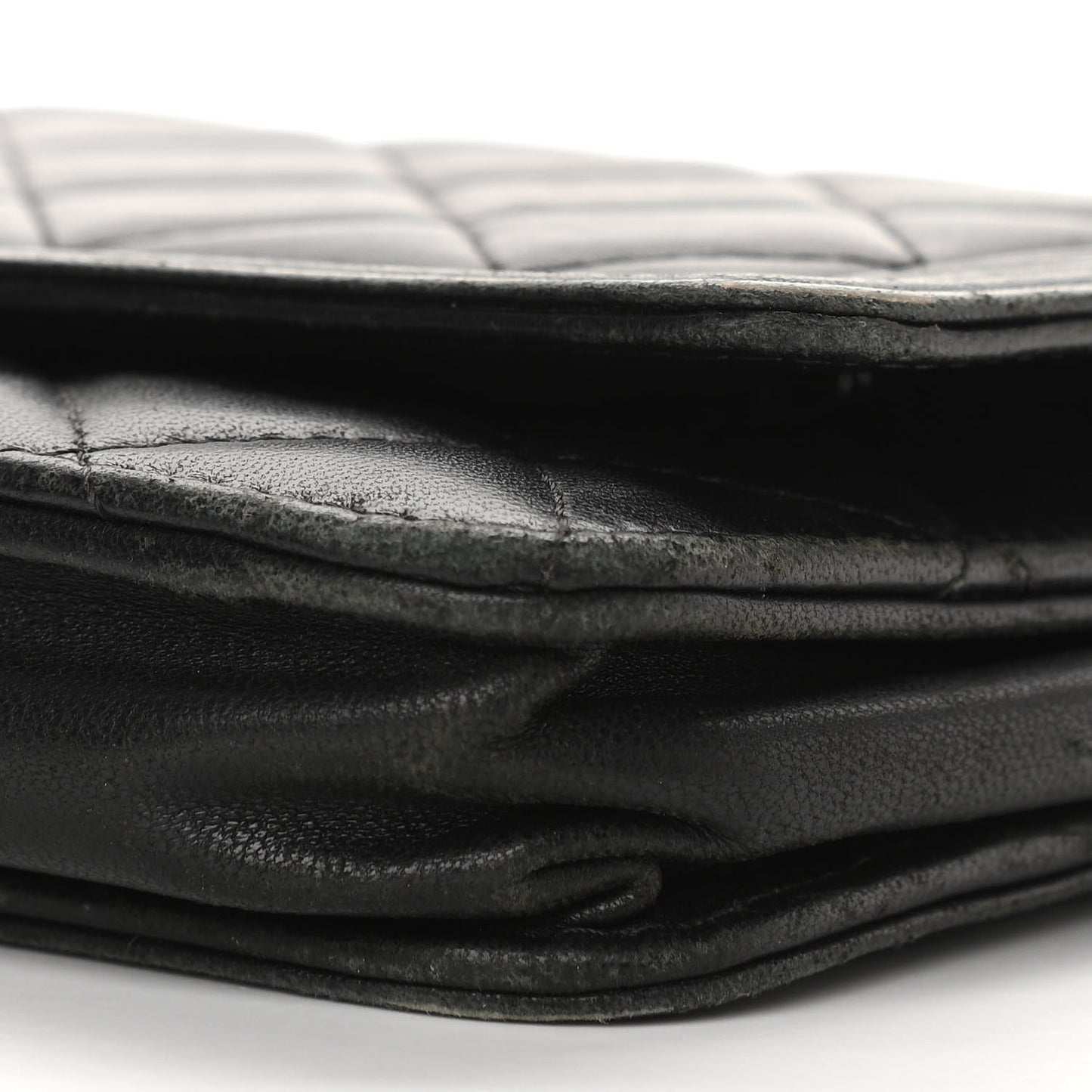 Calfskin Quilted Boy Wallet On Chain WOC Black
