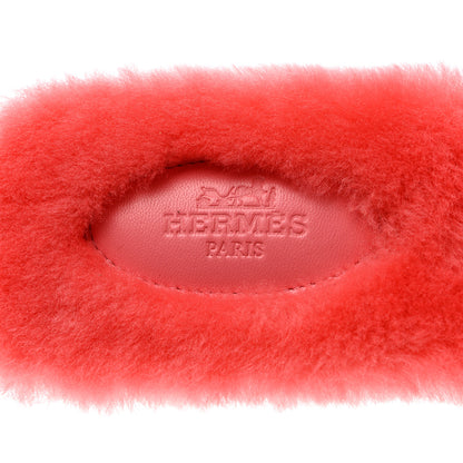 Hermes Woolskin Oran Sandals 38.5 Rose Du Desert 6 of 8