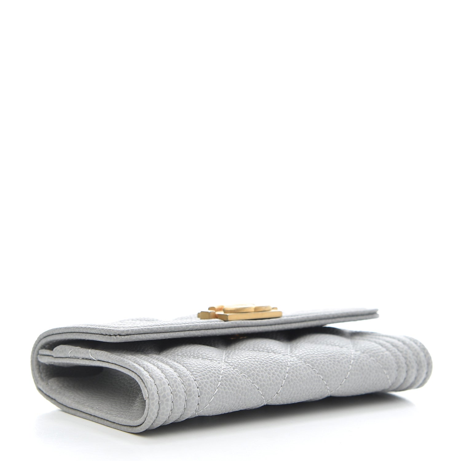 Chanel Caviar Quilted Boy Flap Card Holder Grey 4 of 9