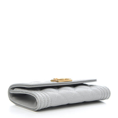 Chanel Caviar Quilted Boy Flap Card Holder Grey 4 of 9