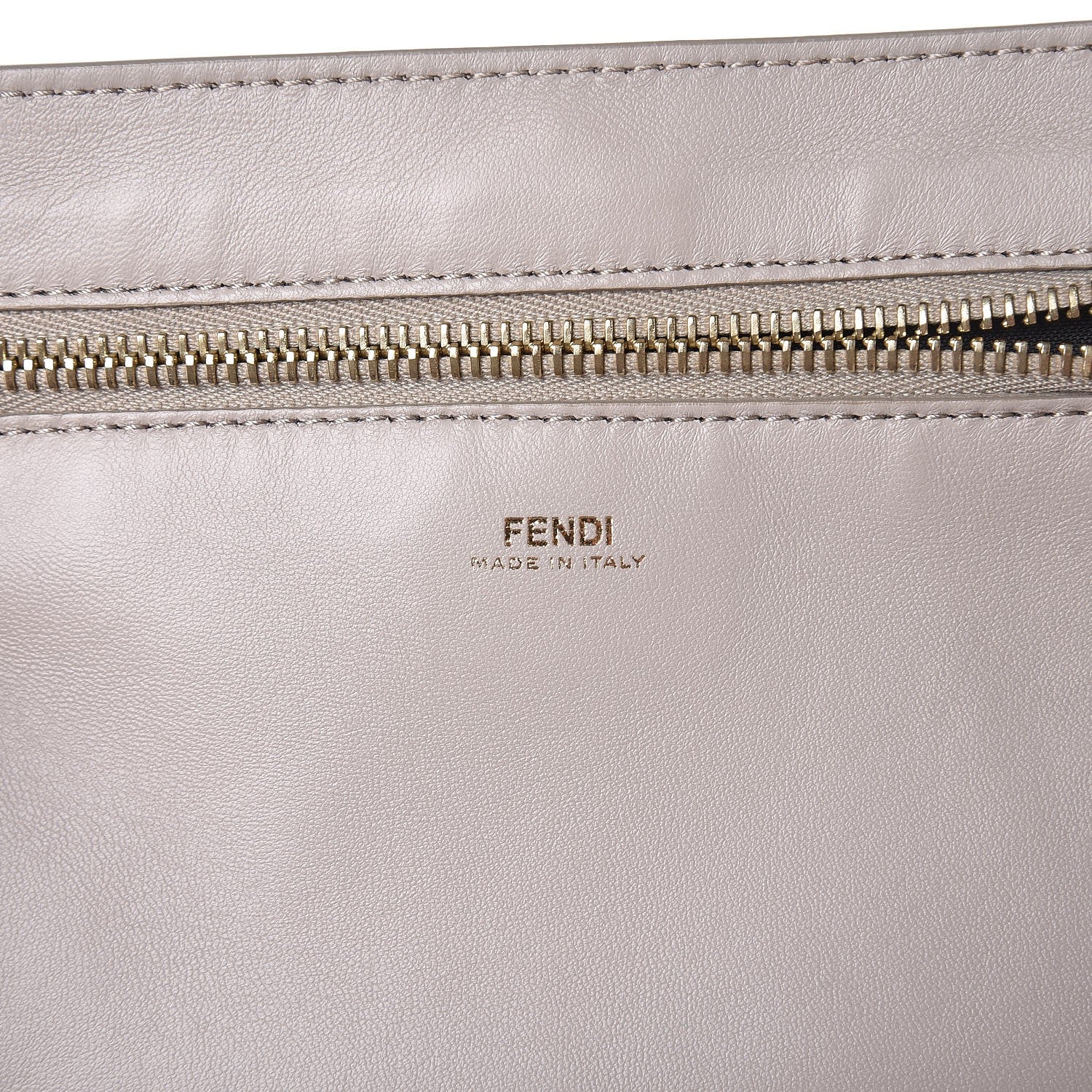 Fendi Shiny Nappa Trapuntata Chain Small DotCom Click Chain Satchel Grigio Polvere 7 of 10