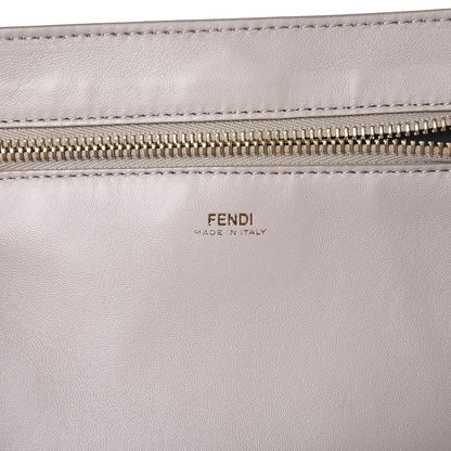 Fendi Shiny Nappa Trapuntata Chain Small DotCom Click Chain Satchel Grigio Polvere 7 of 10