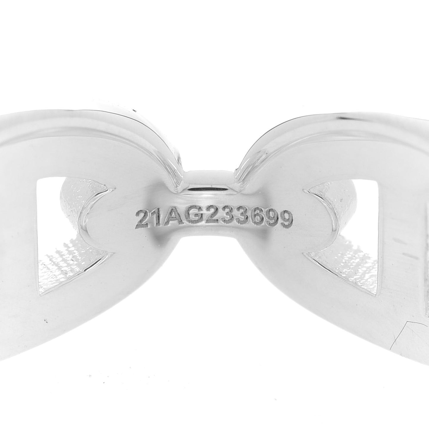 Sterling Silver PM Chaine d'Ancre Enchainee Band Ring 53 6.5