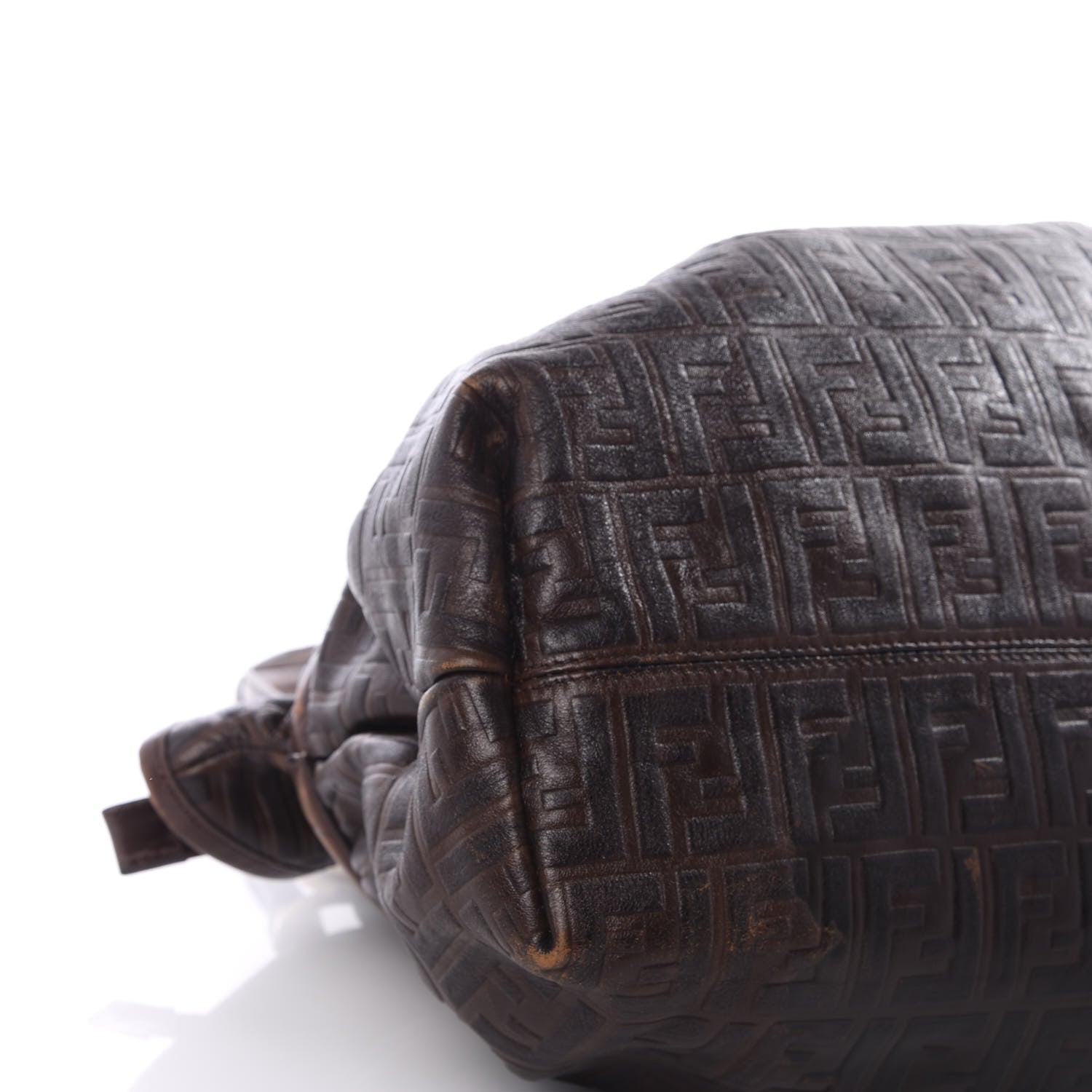 Fendi Vitello Bottalato FF Embossed Large Chef Shopper Tote Chocolate 10 of 11