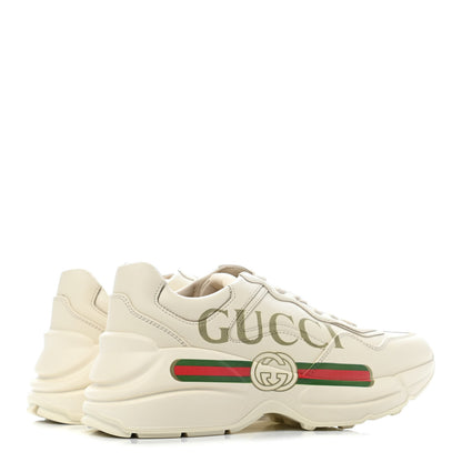 Gucci Calfskin Logo Womens Rhyton Sneakers 36.5 Ivory 3 of 4