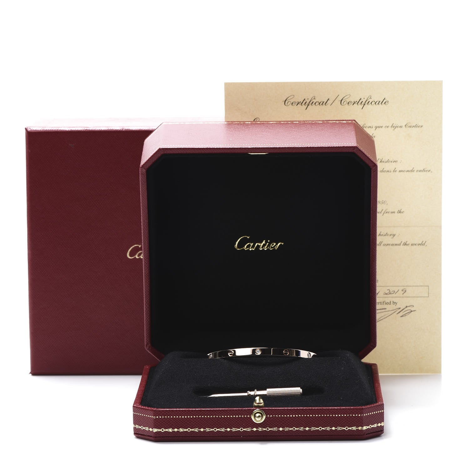 Cartier 18K Pink Gold 6 Diamond Small LOVE Bracelet 16 6 of 6