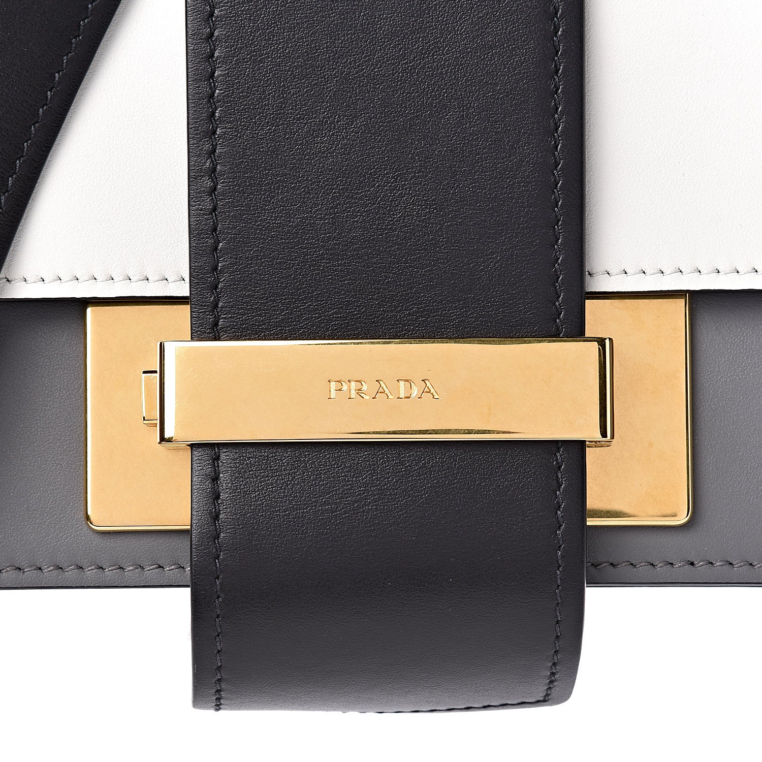 Prada City Calf Ribbon Bag Black Marmo Bianco 9 of 9